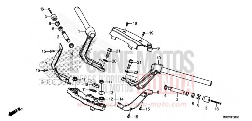 TUYAU DE GUIDON/PONT SUPERIEUR GL1800DAL de 2020